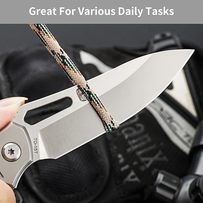 HX OUTDOORS Pocket Knife for Men Folding Knife with Clip D2 Steel Blade Titanium Handle Sharp EDC Tactical Knife for Camping Hiking Survival Outdoor Pocket Knives for Men Gift