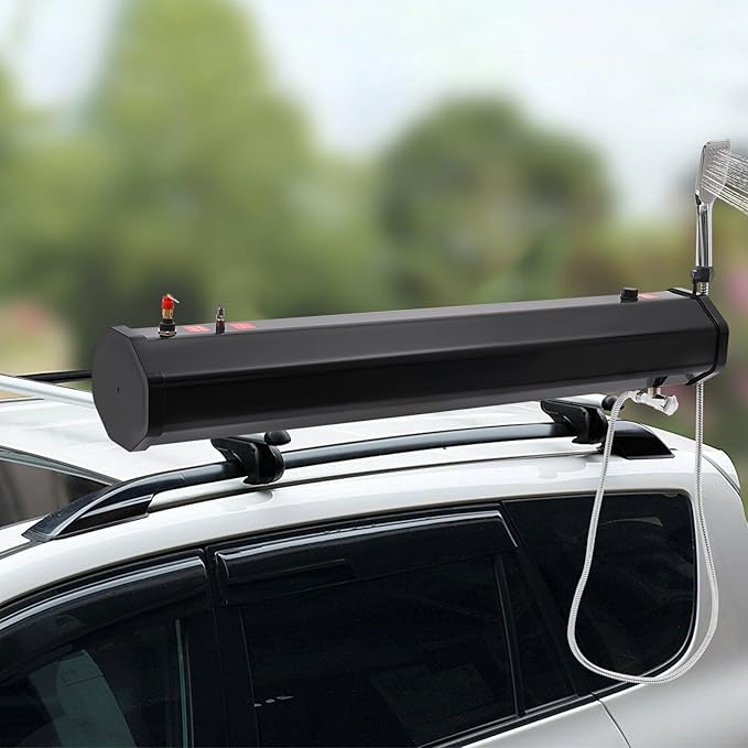 Car Camping Shower Water Tank Kit for Car DetailingPortable Roof Mount Outdoor Shower for SUV/RV/Truck Roof Rack Mount Overlanding Off Road Shower 30L
