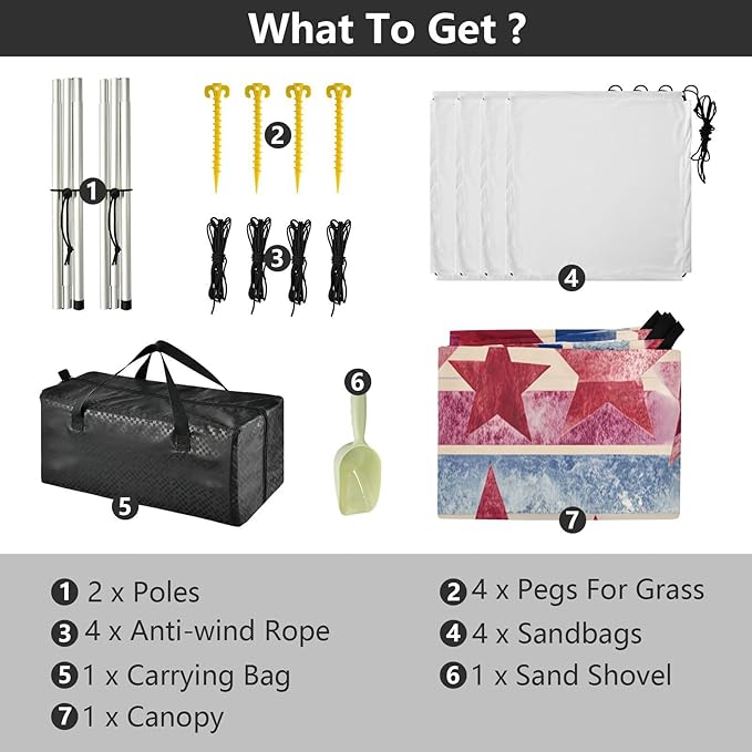 xigua Flag Beach Tent Sun Shelter with Carrying Bag - Silver Coated Oxford Fabric Beach Canopy for Beach Camping Fishing - Includes Windproof Ropes Sandbags &amp Stakes