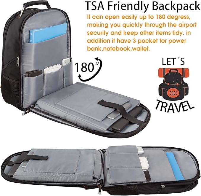 LTINVECK Extra Large BackpackTSA Friendly Travel Laptop Computer Backpack for Men WomenRFID Water Resistant Big Business Backbag Fits 17.3 Inch Laptops