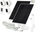 Solar Panel Charger Compatible with Ring Stick Up Cam/ProRing Spotlight Cam Plus/Prowith USB-C to Barrel Plug Adapter (2PACK)