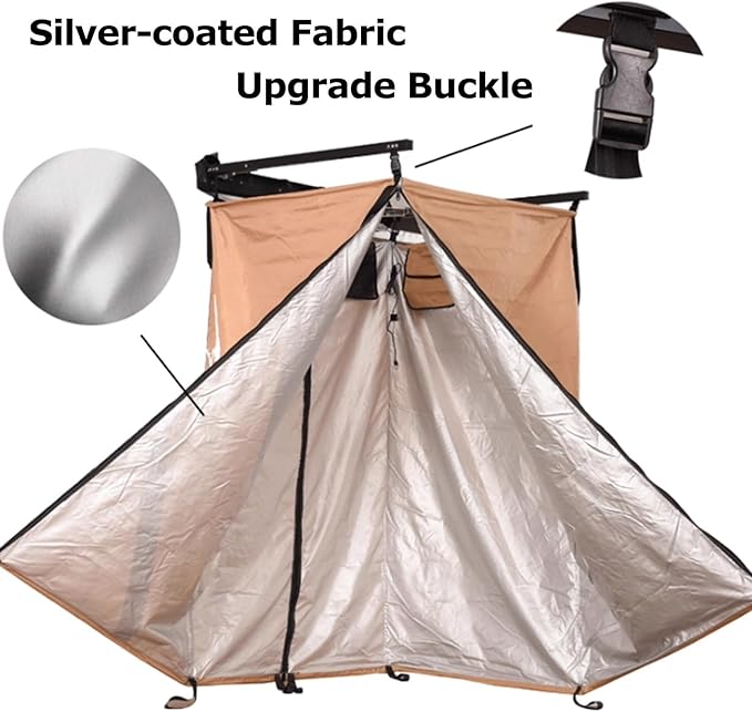 Side Shower Room 3.3-foot X 3.3-foot Private Refuge Toilet Sides to Fit Most Roof Racks and Roof Rails Including Accessories