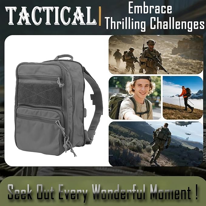 Tactical Utility Backpack 1000D Nylon Portable Double-Shoulder Style MOLLE-Equipped for Camping Picnic and Outdoor Use