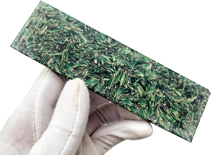 Blank Material For Blade Handle Scales 2pcs DIY Hand Carved Decorative Folding Knife Slingshot(Green135x40x8mm)