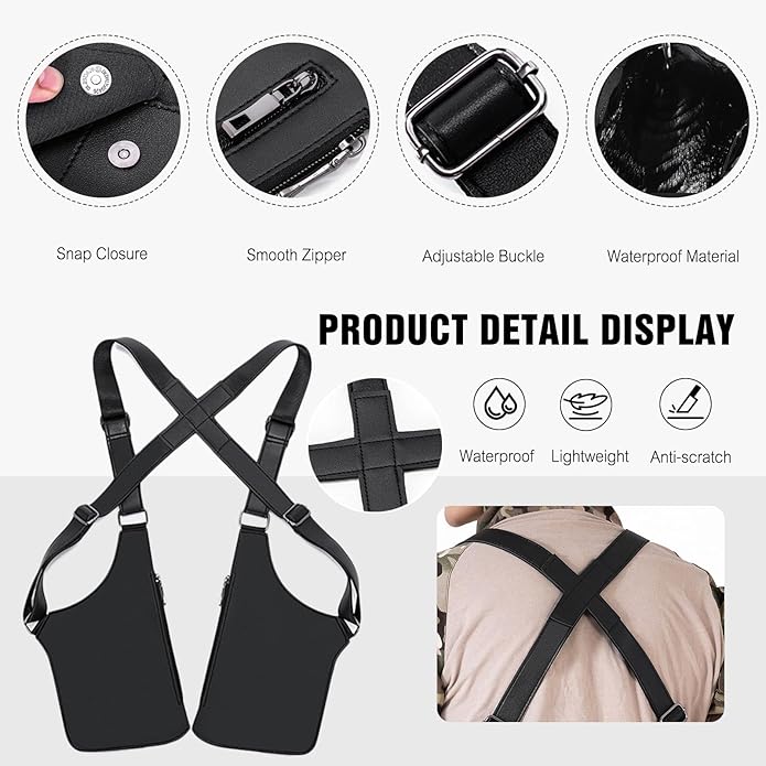 FANDARE Anti-Theft Underarm Chest Bag Double Shoulder Armpit Holster Tactical Sling Ba