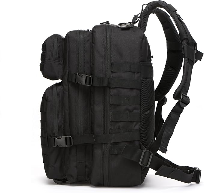 50L Sturdy Waterproof Fishing Hunting Bag Outdoor Military Tactical Sports Fitness Camping Hiking GYM Bag Backpacks (Black)
