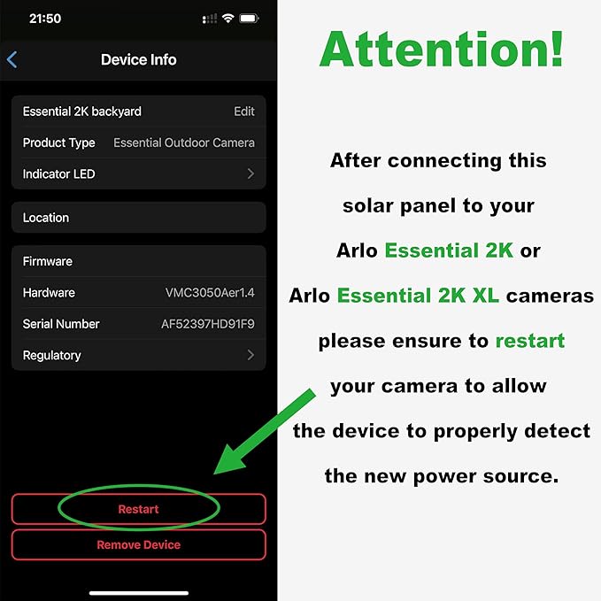 Solar Panel for Arlo Essential/XL Spotlight Cam (1st Gen) Essential 2K/2K XL (2nd Gen3rd Gen) with 13FT Micro USB &amp Type-C Cables 360° Adjustable Aluminum Mount 1 Pack