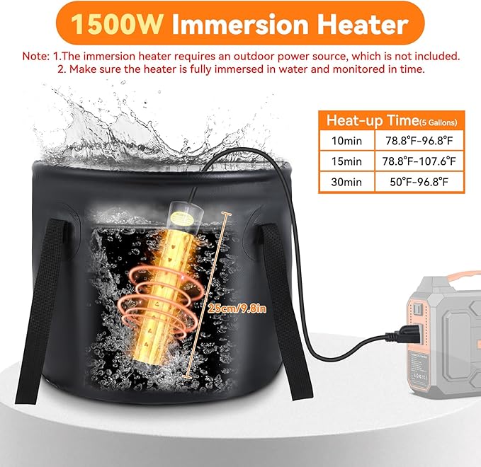 Portable Camping Shower 7800mAh Rechargeable Outdoor Shower Kit with Heater Intelligent LED Display IPX8 Waterproof Portable Shower for Camping Outdoor Travel Car Washing Pet Bathing
