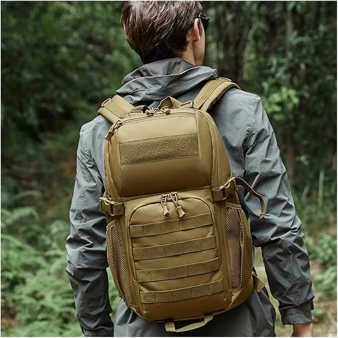 Genérico Compatible For Outdoor Tactical Backpacks Large Capacity Waterproof Multi Functional Backpack Trekking Camping(Black-cp)
