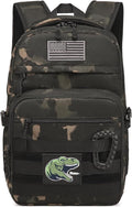 Kids Tactical Backpack Army Molle Bookbag Military Boys Backpack for School Outdoor Camping (Includes 2 Patches+1Carabiner) Black CM