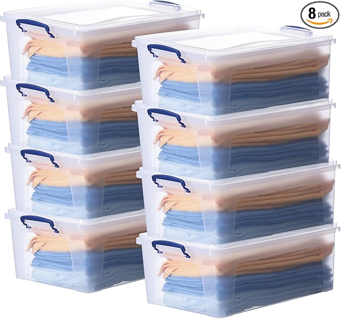 Superio Clear Storage Bins with Lids 22 Quart BPA Free Plastic Containers Transparent Boxes for Organizing Stackable Crates Organizer Totes for Home Office School and Dorm