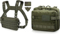 WYNEX Tactical Rig Pack for Men Running Bag with Front Loop Airsoft Recon Chest Rig for Hunting Outdoor EDC Large Admin Pouch of Double Layer Design MOLLE EDC EMT Pouch