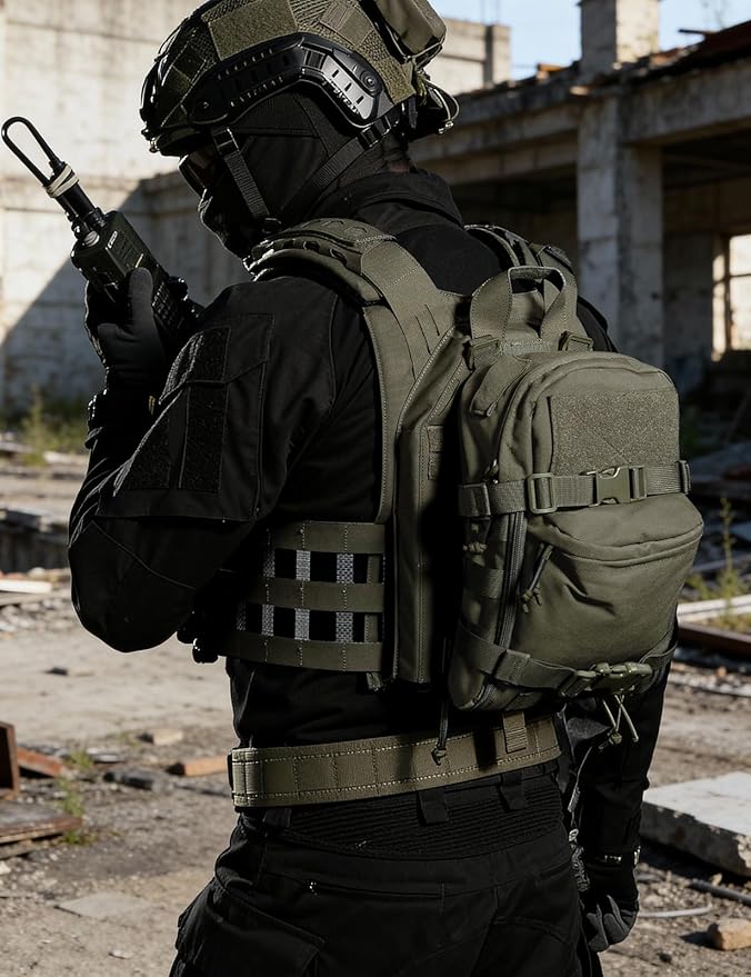 IDOGEAR Mini Tactical MOLLE Hydration Pack Water Reservoir Bag Outdoor Water Bladder Carrier Pack for Tactical Vest Backpack