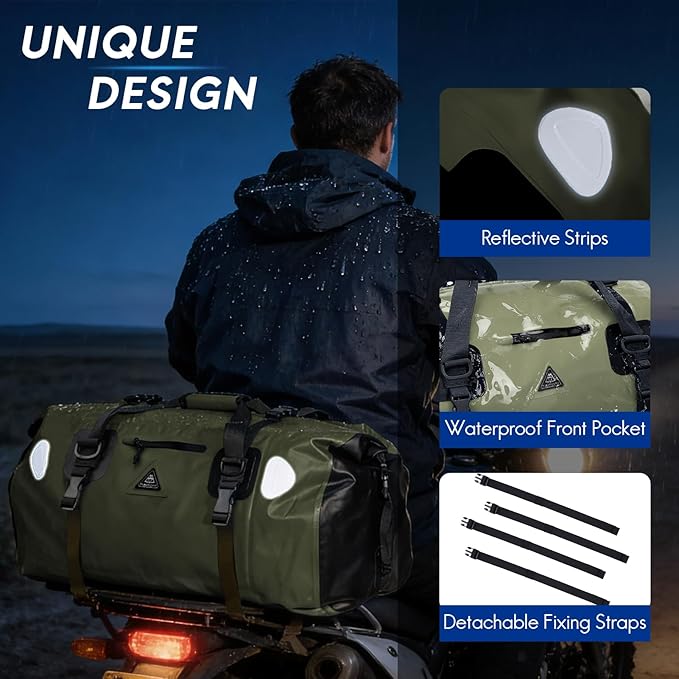 Haimont Waterproof Duffel Bag Roll-top Dry Duffel Bag with Quick-fixed Straps for Motorcycling Rafting Boating SUP Kayaking Travel 50L/70L
