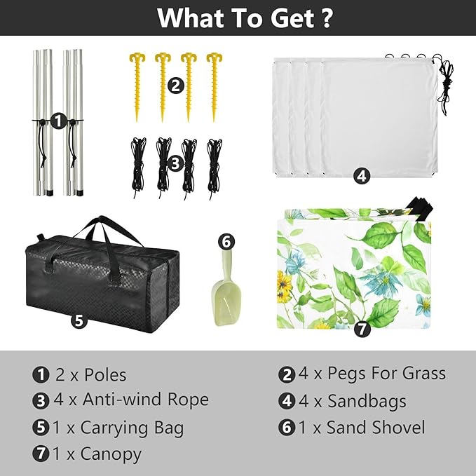 xigua Leave Beach Tent Sun Shelter with Carrying Bag - Silver Coated Oxford Fabric Beach Canopy for Beach Camping Fishing - Includes Windproof Ropes Sandbags &amp Stakes