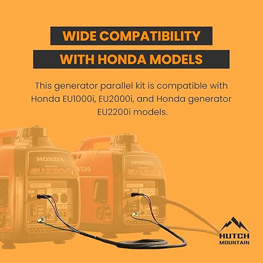 Hutch Mountain Parallel Cable Compatible with Honda Generator EU2200i 1000i 2000i – Heavy Duty Cable for Doubling Power – Inverter Generator Parallel Kit for RV Camping &amp Emergency Power