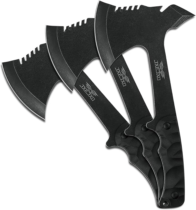 JXE JXO Throwing Axes 10.1in Overall w/ 3.7in Blade Full Tang 420HC Stainless Steel Tomahawk Design for Hawks