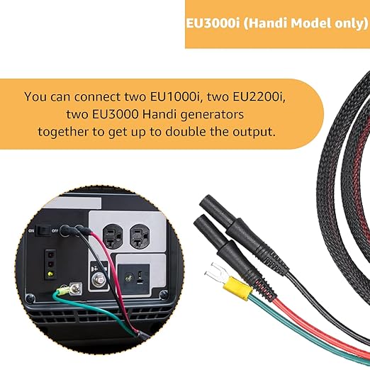 Generator Parallel Cables for Honda EU1000iEU2000i EU2000i Companion EU2200i EU3000i Handi Power Equipment Cables - Replaces 08E93-HPK123HI