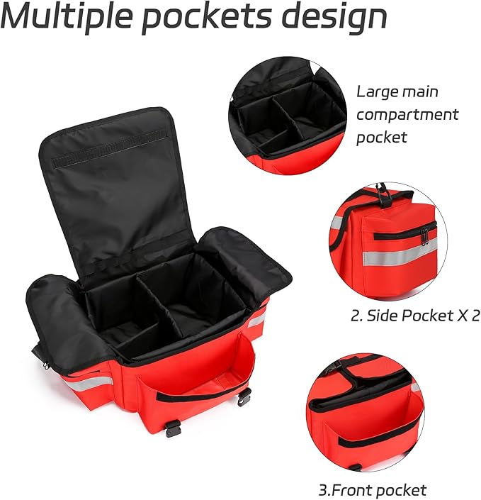 Medical Bag Empty First Aid BagFirst Responder Bag First Aid Carrier for EMT EMS Paramedics and Emergency Medical Supplies Kit(Bag Only)