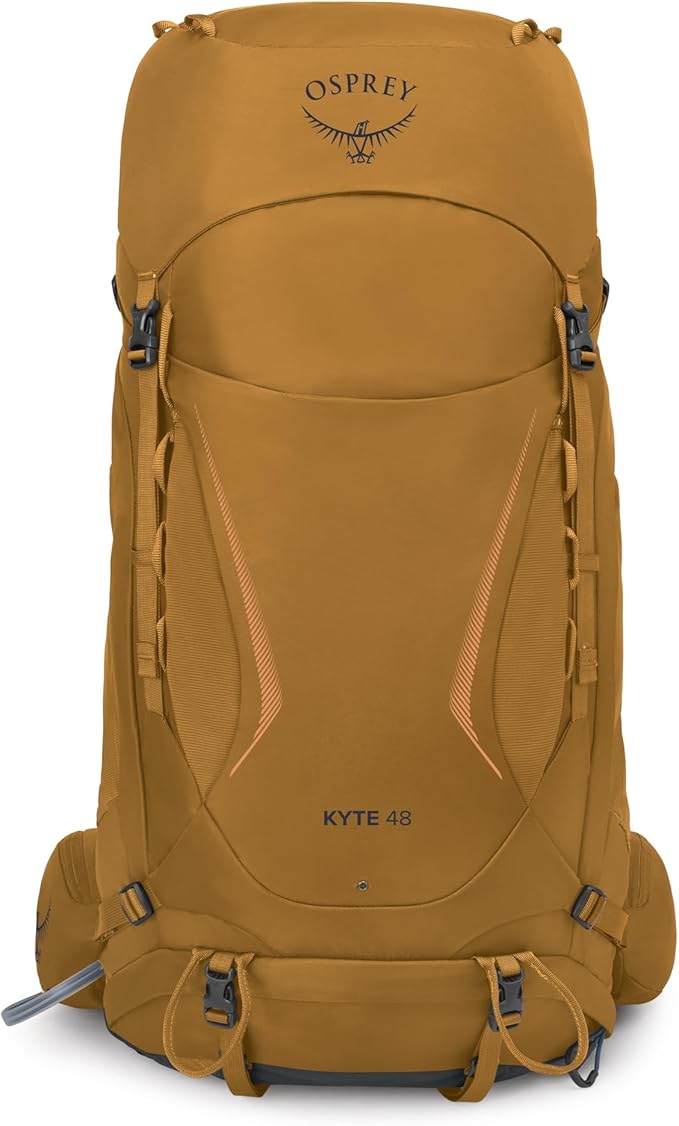 Osprey Kyte 48L Women's Backpacking Backpack - Hiking &amp Camping Bag with Waterproof Raincover Barley Brown Medium/Large