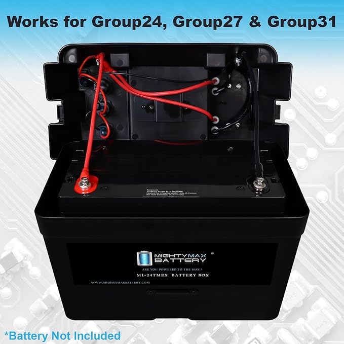 Mighty Max Battery Group 24 Smart Battery Box 12V Power Center for Solar Panels Wind Turbine