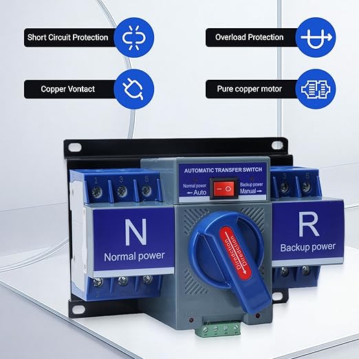 Automatic Transfer Switch 3P 63A 110V Generator Changeover Switch 50HZ/60HZ for HomeOffice and Public Spaces