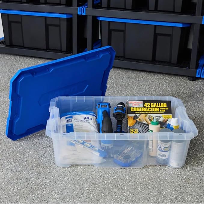 Heavy Duty 17 gal Stackable with latching lids (American Clear 17 gal)