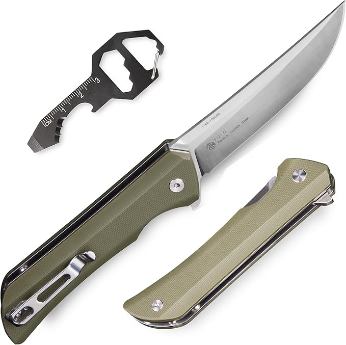 Heavy Outdoor Tactical Folding Pocket Knife for men14C28N Stainless Steel BladeG10 HandleLiner LockEDC Hunting Bushcrafting Camping Knives Belt Clip CarryMicrotech Elemental Fishing HikingFather