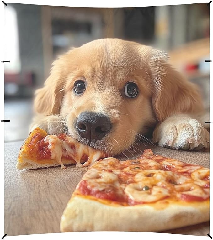 ALAZA Puppy Eat Delicious Pizza Beach Tent Sun Shelter Portable Canopy Sunshade for Outdoor Camping Picnics Backyard Fun 10x9 ft