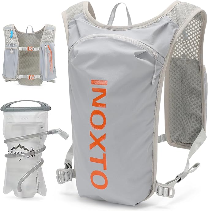 INOXTO Running Hydration Vest BackpackLightweight Insulated Pack with 1.5L Water Bladder Bag Daypack for Hiking Trail Running Cycling Race Marathon for Women Men