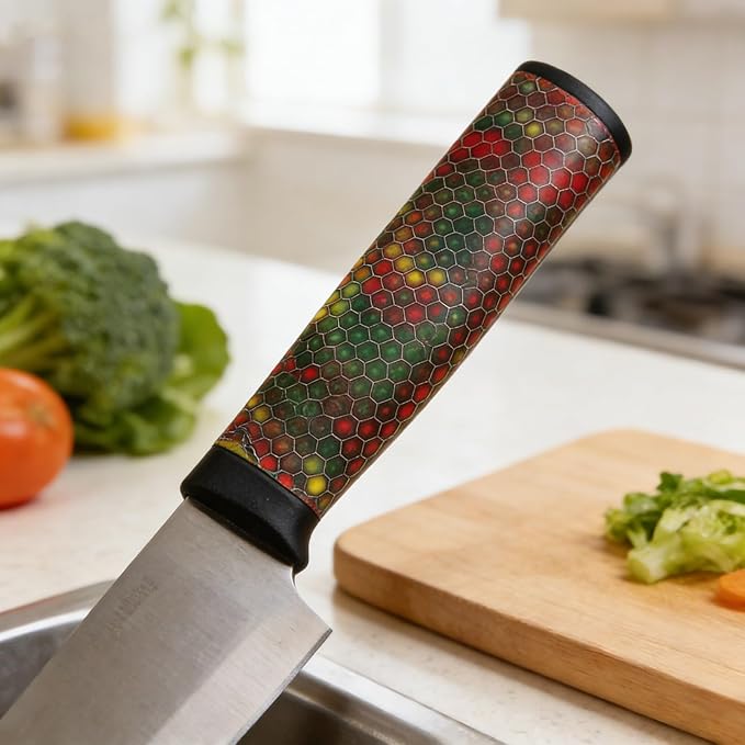 Blank Material For Resin Knife Handle Honeycomb Structured Color Textured Cutting Tool Board 120x40x8mm(Multi-colored2pcs)
