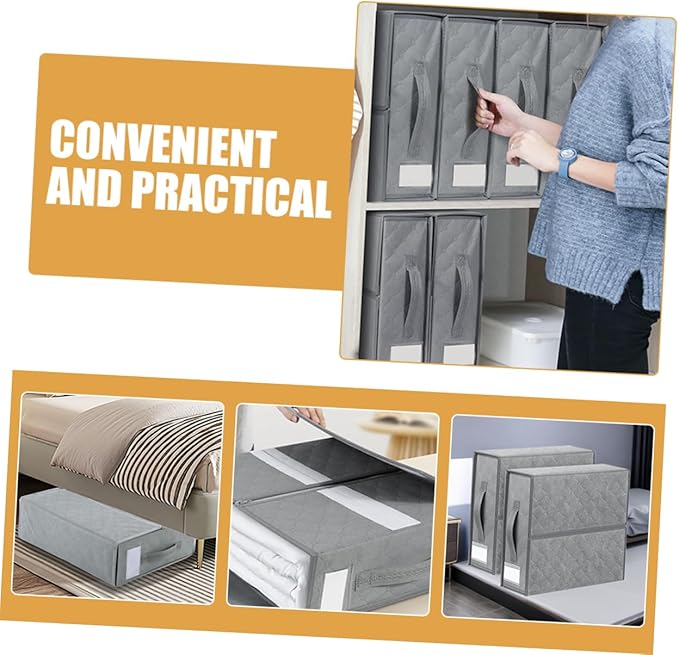 Luxshiny Foldable Bed Sheet Organizer Fabric Storage Box Collapsible Bin Closet Organizer