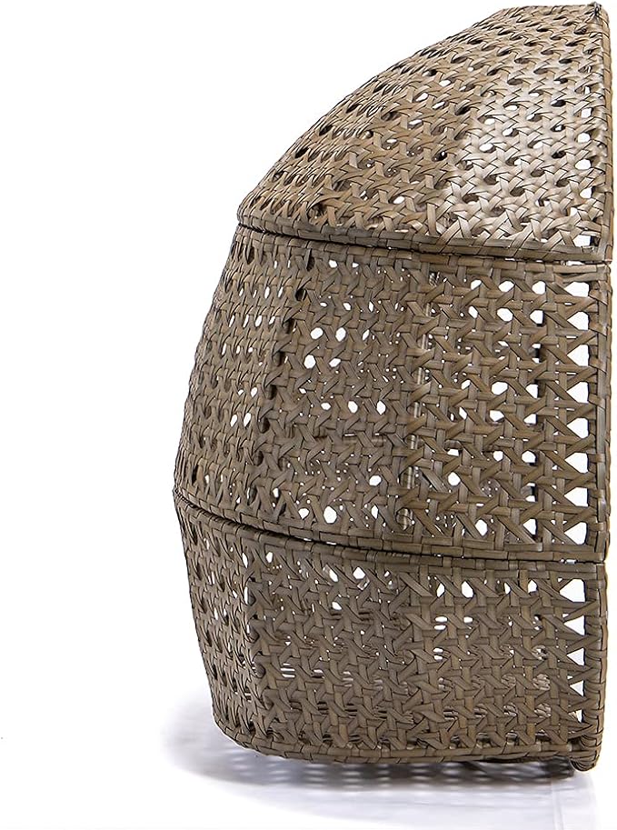 Hanging Egg Chair with Stand 2 Person Heavy Duty Hanging Wicker Rattan Swing Chair Basket Hammock Nest Chair Seat for Indoor Outdoor Patio Lounger Swinging Loveseat (Beige)