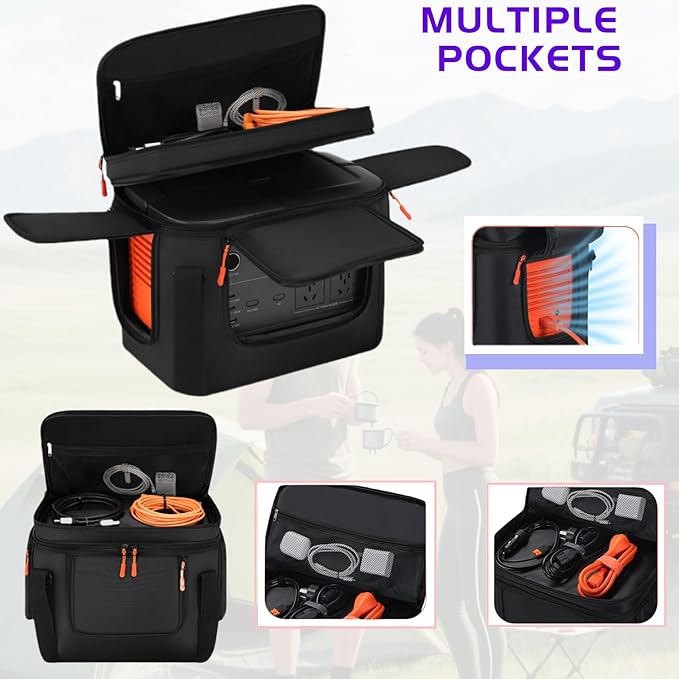 For Jackery Explorer 1000 V2 Carrying Case - Portable Power Station Bag with Quick Access Window Soft Padded Travel Case Generator Cover (13.78×10.23×10.8in)