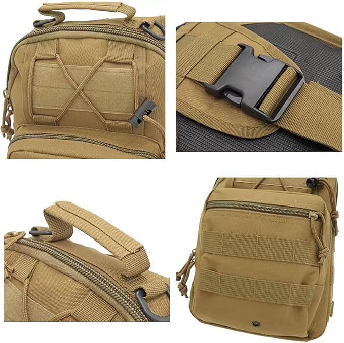 Universal Tactical Sling Backpack - Compact Durable Molle System Crossbody Bag for Camping Hunting Hiking Personal Defense