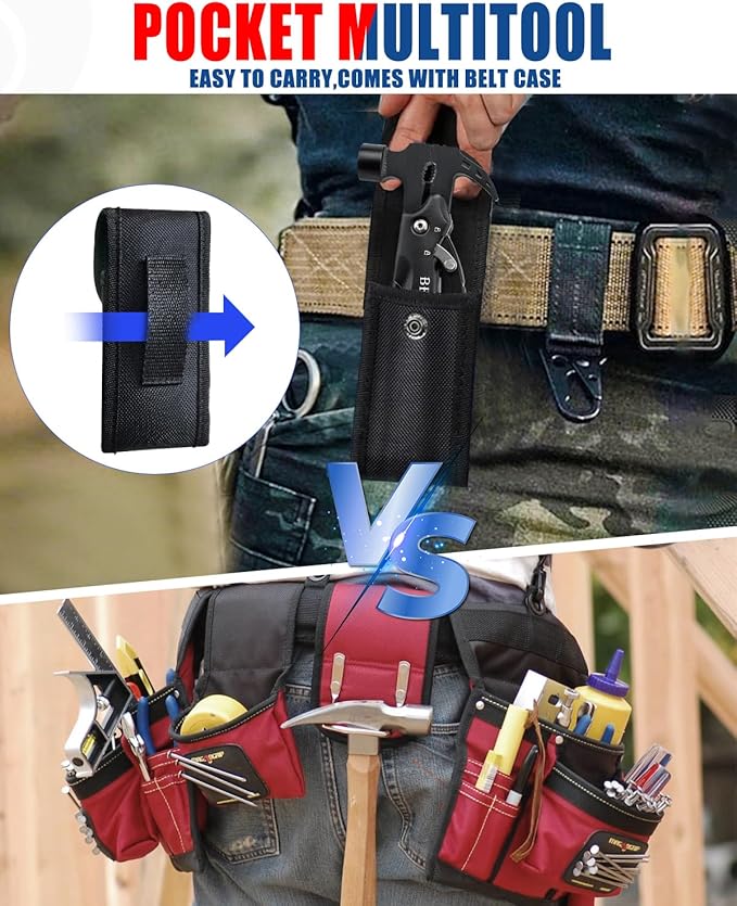 BIBURY Multi-Tool Gifts for Him 12 in 1 Hammer Multitool Gifts for Men Gift for Dad Who Have Everything Mens Valentines Day Gifts Cool Gadgets for Boyfriend Husband