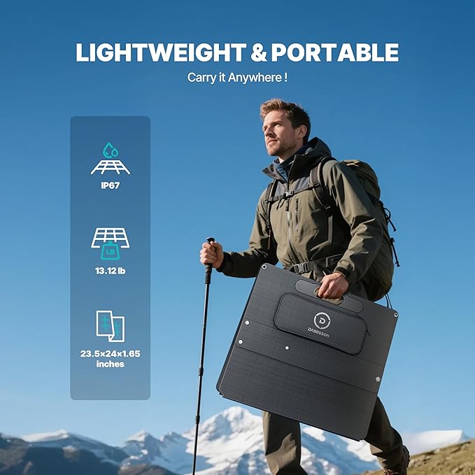 DABBSSON 2048Wh Solar Generator with 210W Solar Panel Semi-Solid LiFePO4 Battery w/6 2200W AC Output Compact&ampLightweight Recharge 80% in 1.5 Hr 2000L Portable Power Station for Camping/Home/RV