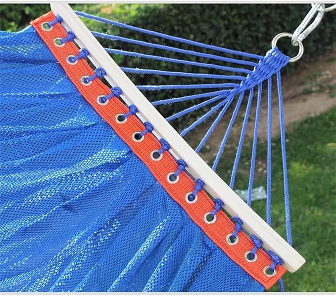 Portable Hammock Portable Ice Silk Hammock Swing Bed Outdoor Double Person Mesh Hammock Camping Garden Hanging Sleeping Chair for Backpacking Beach (Color : Rojo)