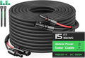 15FT Twin Wire Solar Panel Extension Cable 10 Gauge PV Wire with IP68 Female &amp Male Waterproof Connectors Flame Retardant Protective Sleeving and Dust Caps for Home RV Photovoltaic Systems