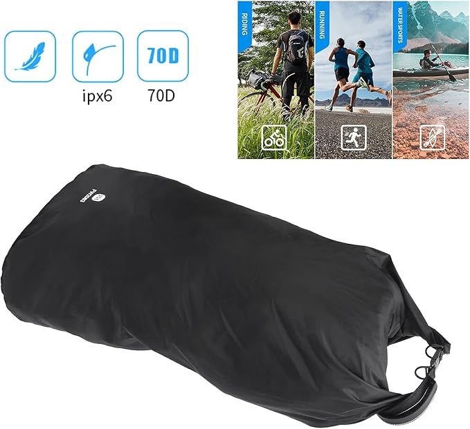 Waterproof Dry Bag 70D Nylon Lightweight Sealed Waterproof Duffel Bag with Shoulder Strap for Travel Swimming Boating Kayaking Camping and Beach