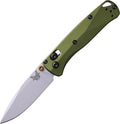 Benchmade - Mini Bugout Outdoor EDC Folding Knife Drop-Point Blade with Woodland Green Aluminum Handle (533SL-10)
