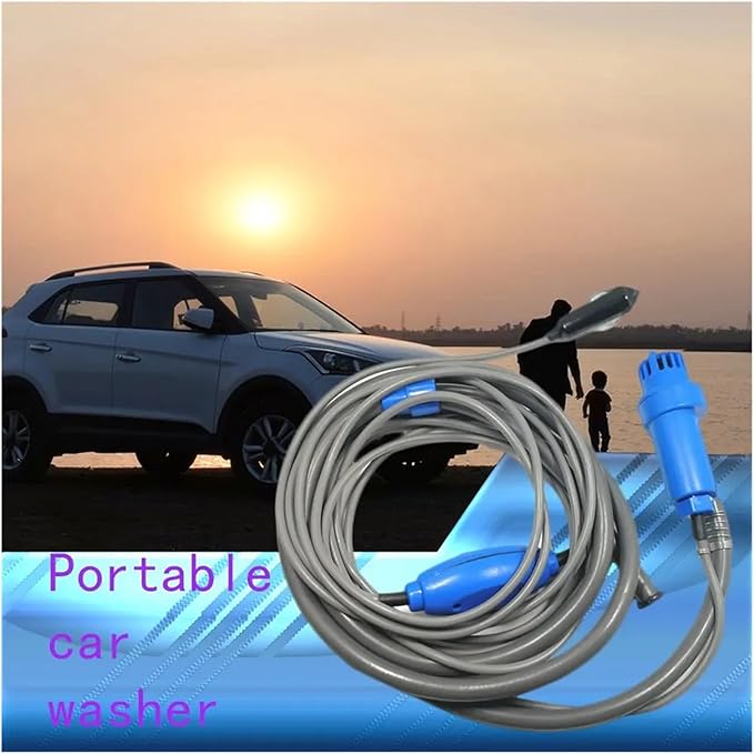 12V Portable Shower for Camping Outdoor Shower Set with Electric Water Pump 5m Cable Pet Washing Travel &amp Car Use(C)