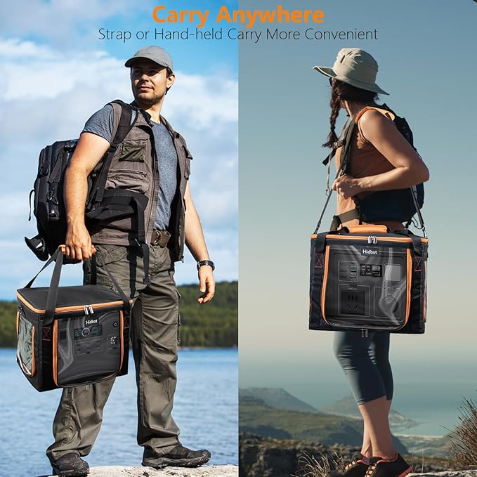 Travel Carrying Case for Anker SOLIX C1000Water-Resistant Protective Power Station Bag for Anker SOLIX C800 &amp C800 Plus with Waterproof Bottom and Front Pockets