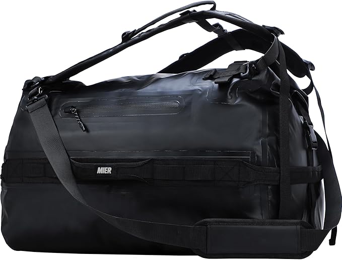 MIER Waterproof Duffel Bag Motorcycle Dry Bag Backpack Large Roll-Top Heavy Duty Dry Duffle Bags for Kayaking Camping Boating Gym Beach Cruise Ship 60L/80L