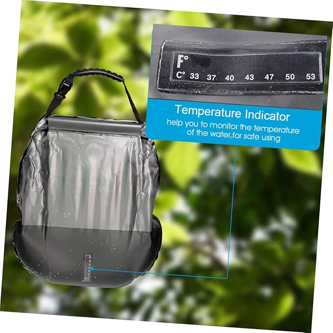 DECHOUS Portable Solar Shower Bag Outdoor Camping Water Storage with Shower Nozzle for Hiking Beach Swimming and Traveling Olive Green