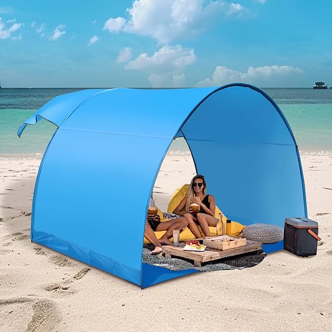 Family Beach Tent Shelter with Floating Design Quick Setup &amp Stylish Look Perfect for 5-6 People Windproof Easy to Set-Up