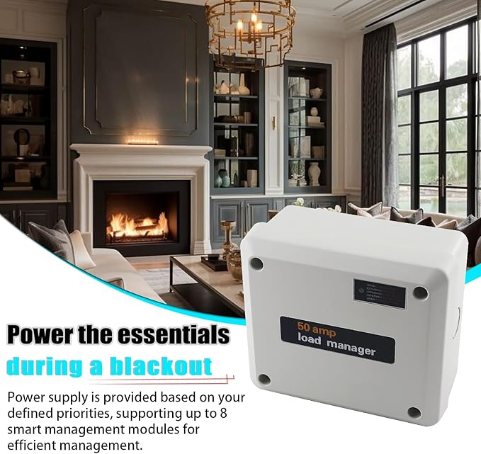 50 Amp Load Manager Compatible with Generac 7000 50 Amp Smart Management Module with 8-Zone Control Overload Protection and Lock Feature