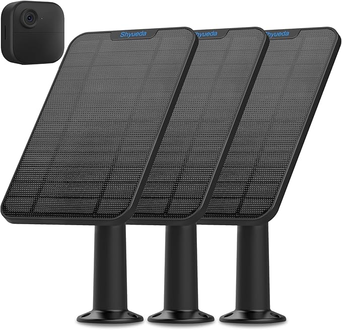 4W Solar Panel Charging Compatible with Blink 4th Gen（Type-C Camera with 13.1ft Waterproof Charging Cable IP65 WeatherproofIncludes Secure Wall Mount（3-Pack