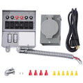 30 Amp Generator Transfer Switch Kit 6-Circuit 7500 Watts Include Weatherproof Inlet Box 10 Foot Power Cord watt Meters Indoor Surface-Mounted Use Replace 31406CWK