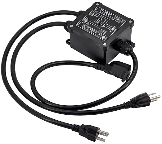 OONO AC120V 15Amp Automatic Transfer Switch ATS Auto Transfer Switch (NEMA 5-15P/R)